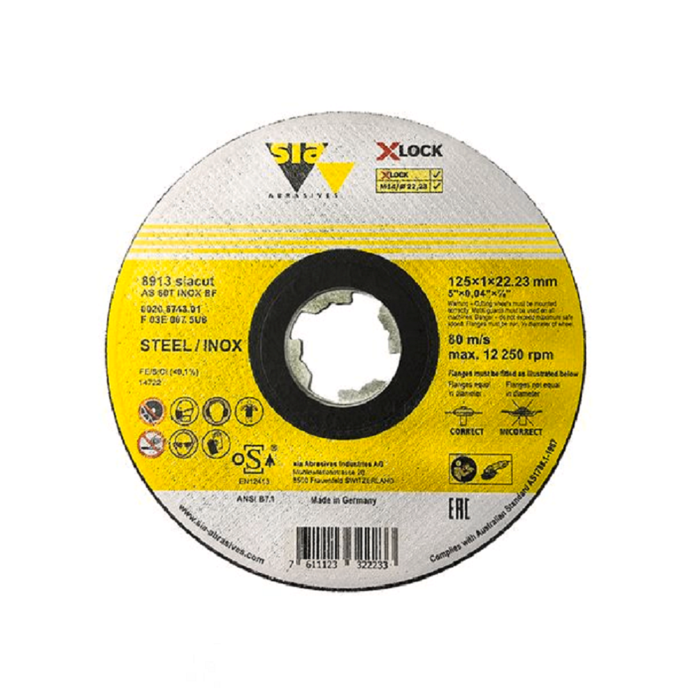 Skurðarskífa X-LOCK STEEL/INOX 115 mm. x 1 mm.